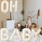 40 Inch Beige OH BABY Foil Balloon for Baby Shower, Large Cream White Oh Baby Balloons Letters with Ribbon, Neutral Ivory Alphabet Oh Baby Balloon Banner Sign for Gender Reveal Backdrop Party Decorations